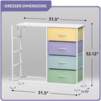 Sorbus 8 Drawers Dresser- Storage Unit with Steel Frame, Wood Top, Fabric Bins - for Bedroom, Closet, Office and more