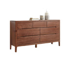 Traditional Natural Oak Wood Double Dresser for Bedroom
