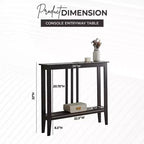 Narrow Console Table with Shelves for Entryway, Hallway or Living Room
