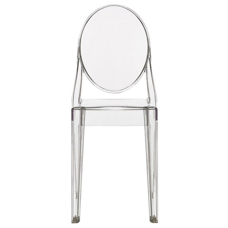 Stackable Mid Century Modern Crystal Clear Side Chairs Dining Living Room Transparent No Arms Accent Desk