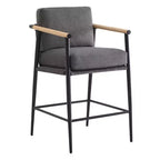 Spruce&Spring Modern Counter Stools with Arm & Metal Frame Set of 2