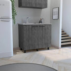 Napoles-2 39 Wide Double Door Utility Sink Stainless steel - N/A