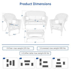 Wicker Patio 4-piece Conversation Set