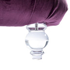Purple Upholstered Tufted Chaise Lounge Chair with Pillow and Acrylic Legs