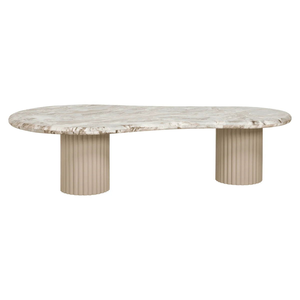 Pebble Shaped Marble Top Coffee Table