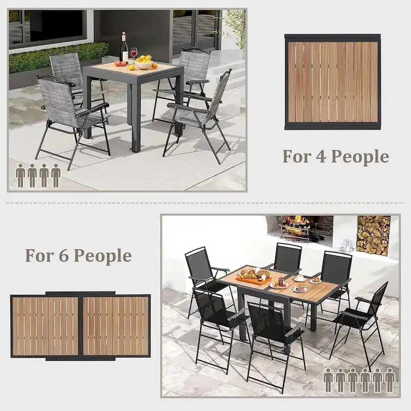 31.5-63Outdoor Extendable Patio Table L-shaped Brace Included
