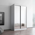 Mirrored 2-Door Wardrobe Armoire with High-Gloss Finish | 47 or 59 Wide