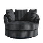 DREAMSIDEA 2 Set Recessed Arm Slipcovered Swivel Barrel Chair