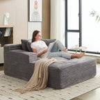 COZONY 49.2 Oversized Convertible Chaise Lounge, Corduroy Cloud Chair/Sofa Bed, 400 lb Capacity