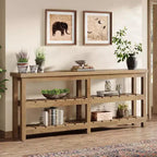 Tribesigns 70.86 Extra Long Console Table, Farmhouse 3-Tier Entryway Table, Wood Sofa Table Behind Couch for Living Room, Hallway, Foyer