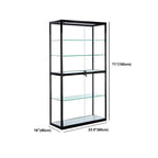 Contemporary Rectangular Black Glass Curio Cabinet