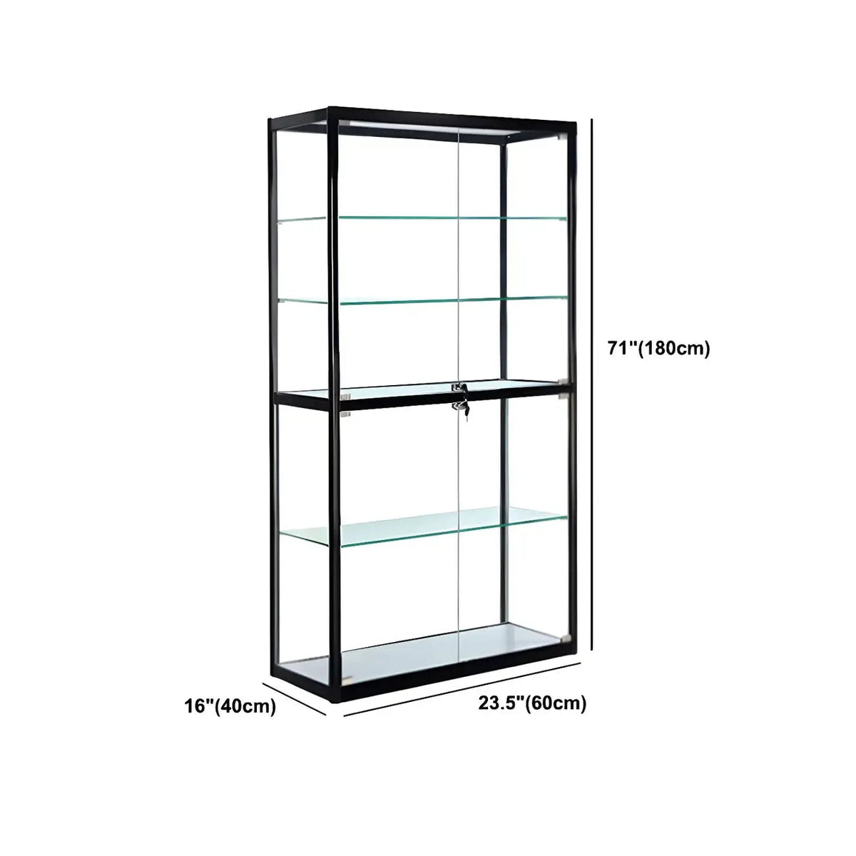Contemporary Rectangular Black Glass Curio Cabinet