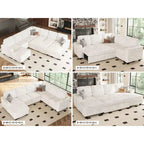 Belffin Corduroy Fabric Ottoman with Storage Ottoman for Modular Sectional Couch