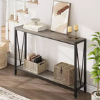 Console table,43 inch 2-story entrance table,narrow sofa table with storage space,for living room,hallway and foyer