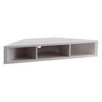 47 Corner Floating TV Stand, 3 Shelves, Transitional Style, Space-Saving Wall Mount