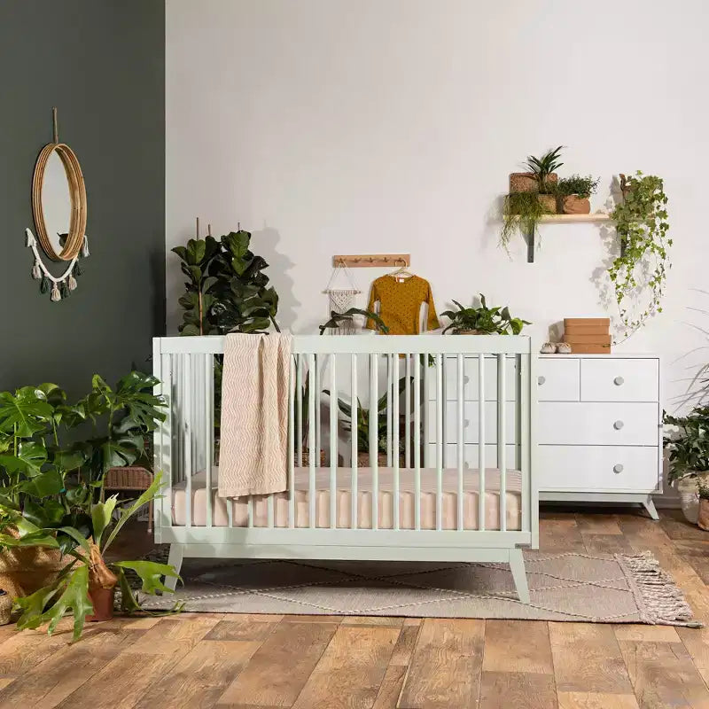 3-in-1 Convertible Crib, Solid European Beechwood, GREENGUARD Gold Certified, Made in Italy