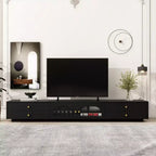 TV Stand for 95 TV, Extra Long Media Console with 2 Doors & 4 Drawers, Large TV Storage Cabinet Entertainment Center with Fluted Glass Doors