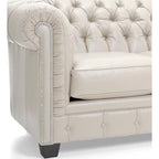 Hancock Tufted Top Grain Italian Leather Chesterfield Sofa - 31 H x 86 W x 40 D