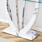 Modern and simple rectangular glass console table