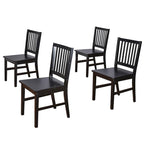 Set of 4 Solid Wood Slat-Back Dining Chairs, Sturdy Frame, Classic Design, Easy Assembly