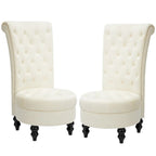 AVAWING Set of 2 Throne Royal Chair Thick Padding and Rubberwood Legs