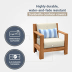 Cambridge Casual Logan 3-piece Teak Outdoor Set with Sunbrella Cushion