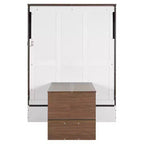 Full Size Murphy Bed, Wooden Full Cabinet Bed Wall Bed with Foldable Desk, Folding Wall Chest Bed for Guest Room Office