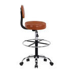 Home Imports Emporium Drafting Stool  Adjustable Swivel Faux Leather Stool with Footrest & Back Support