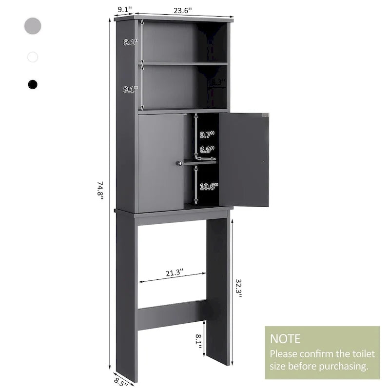 Futzca Over The Toilet Storage Cabinet with Door