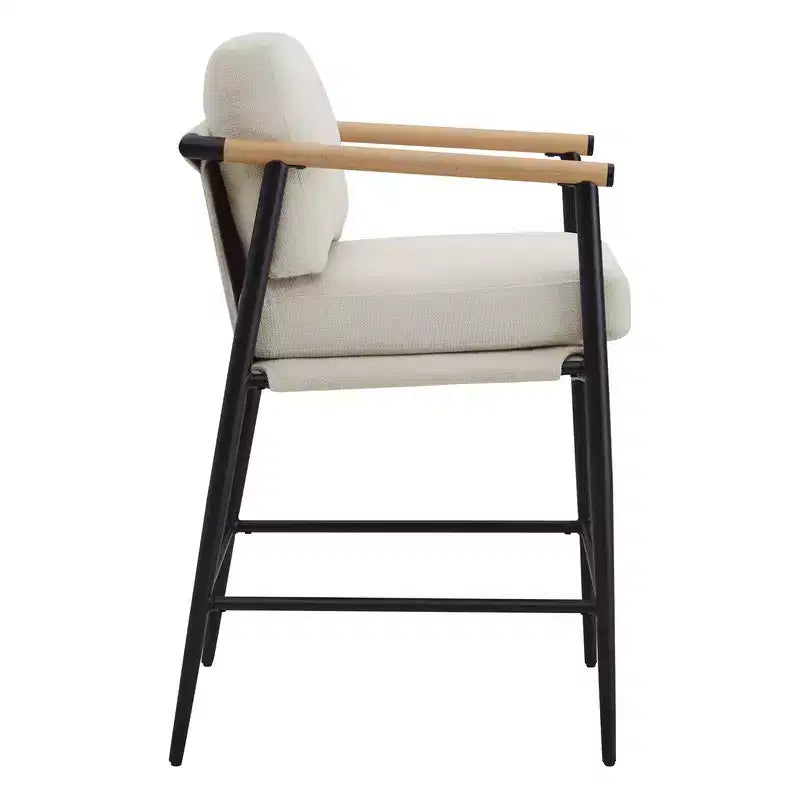 Spruce&Spring Modern Counter Stools with Arm & Metal Frame Set of 2