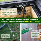 VEIKOUS Aluminum Walk-In Garden Greenhouse Kit with Adjustable Roof Vent and Lockable Door Grey