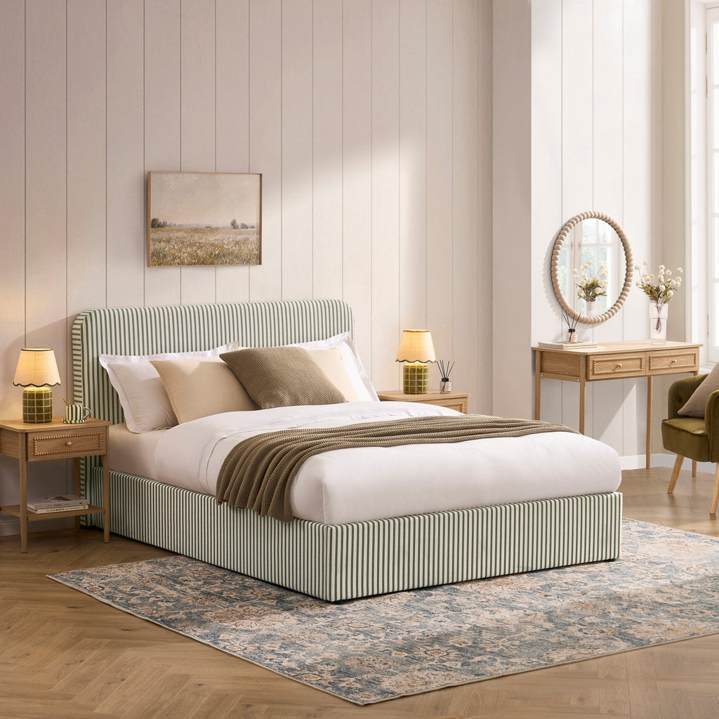 Storage Bed - Sage Stripe