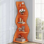 5-Tier Sea Grass-Shaped Wall Corner Bookshelf