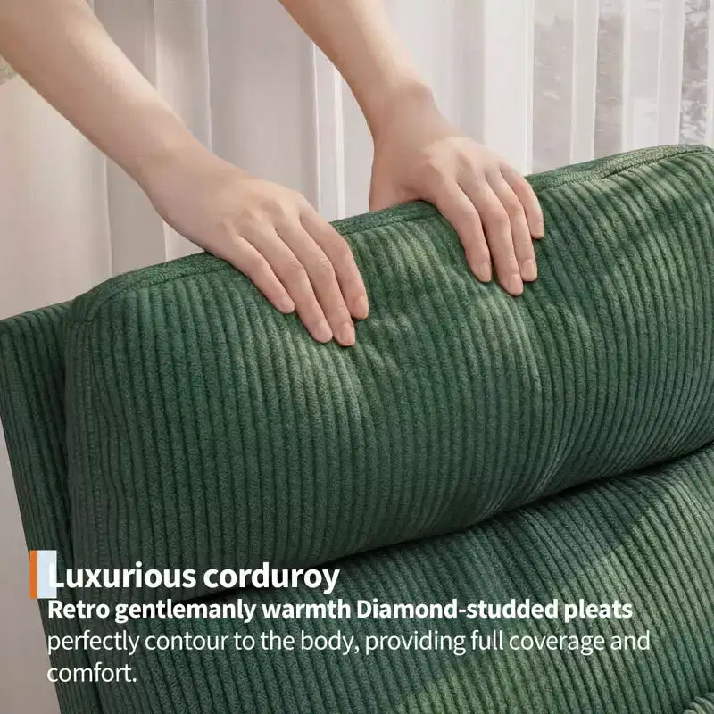 Modern Soft Rocking Chair with Pillow & Side Pockets, for Living Room, Bedroom
