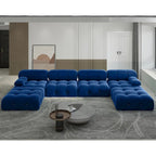 138  Convertible Modular Sectional Sofa, U-Shaped Minimalist Velvet Sofas Couches