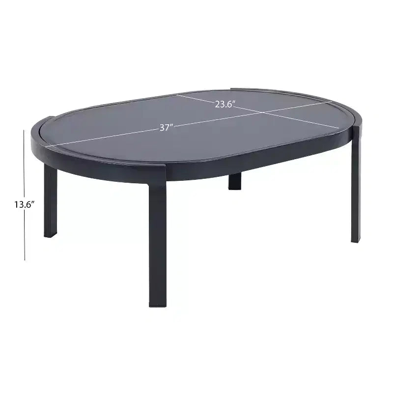 Christopher Knight Home Althea 5 Piece Modern Outdoor Curved Aluminum Conversation Set with Glass Coffee Table