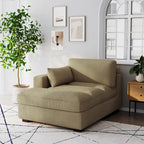 Oversize Corduroy Chaise Lounge Modular Sectional Sofa with Pillow