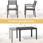 Outdoor 5/7-Piece Patio Aluminum Dining Set Stackable Chairs and Extendable Table