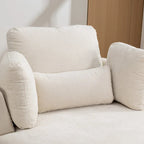 42.3W Upholstered Swivel Accent Chair with 4 Pillows and Half-Moon Storage Ottoman