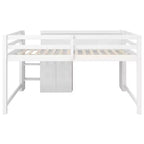 Pink/White Low Loft Bed with Desk, Storage & Whiteboard ?C Twin, 1-Person