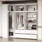 93.9H/74.2H Armoires Wardrobe Closet Cabinet Hanging Drawers Storage