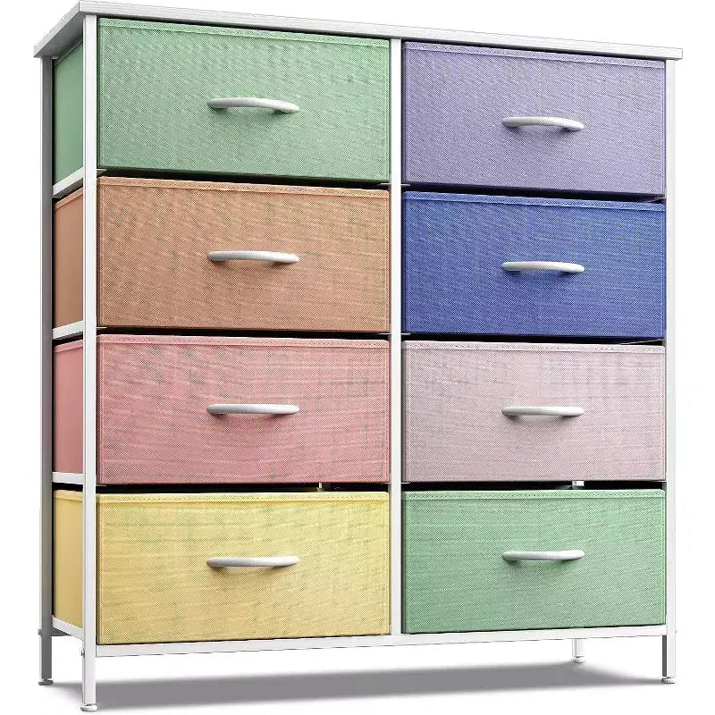 Sorbus 8 Drawers Dresser- Storage Unit with Steel Frame, Wood Top, Fabric Bins - for Bedroom, Closet, Office and more