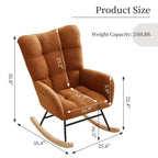 Nursery Rocking Chair, Living Room Glider Rocker for Breastfeeding, Comfy Accent Chairs for Bedroom, Plush Teddy Upholstered Armchairs Indoor