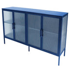 Metal Tempered Glass Cabinet with Adjustable Shelf