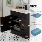 Wavy Line 30/36/48 Bathroom Vanity Set with Sink & Faucet