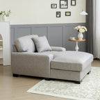 Modern Mid-Century Oversized Chaise Sleeper Sofa with Pillow