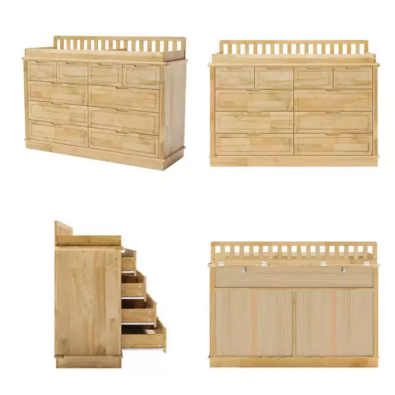 Homsee Solid Pine Wood Diaper Changing Table & Dresser: Removable Station,Drawer Storage, All-in-One Nursery Essential for Parents