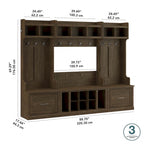 Woodland Full Entryway Storage Set with Coat Rack by Bush Furniture
