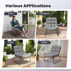 Papasan PE Rattan Chair with Cushion For Indoor Outdoor