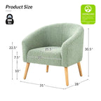 Sheila Modern 30 W Boucle Armchair with Solid Wood Legs Set of 2 by HULALA HOME